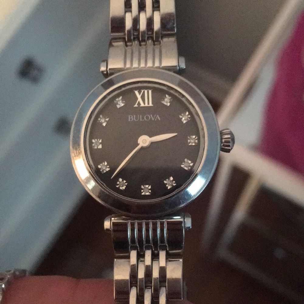 Women's Bulova diamond stainless steel watch